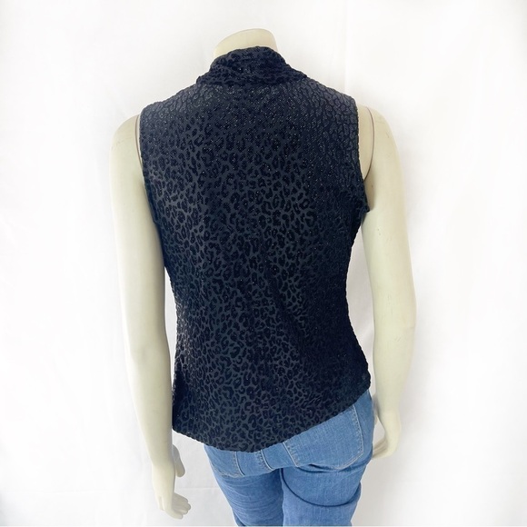 Calvin Klein Tank Top Animal Pattern Glitter Black PM - Picture 5 of 9